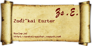 Zsákai Eszter névjegykártya